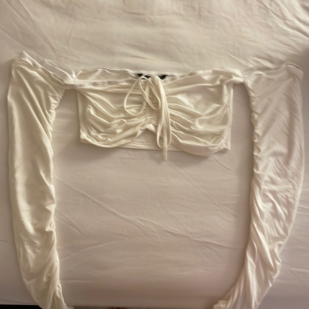 Long sleeve crop top.